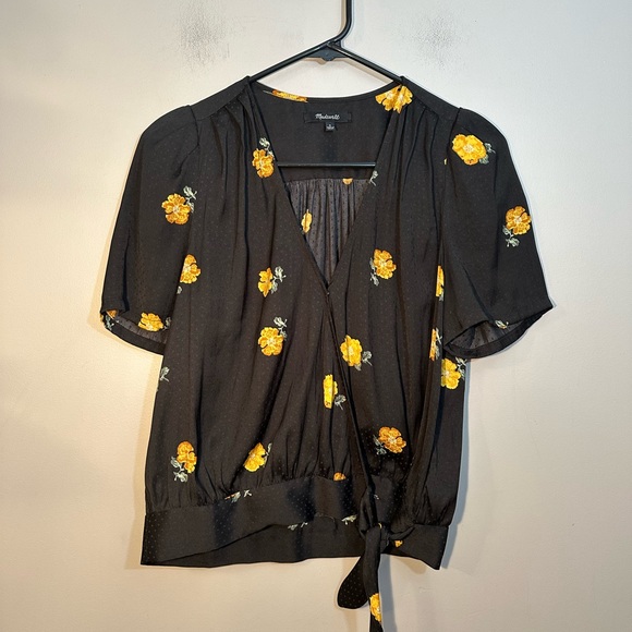 Madewell Floating Florets Floral Wrap Tie Top Sz small - Picture 2 of 10